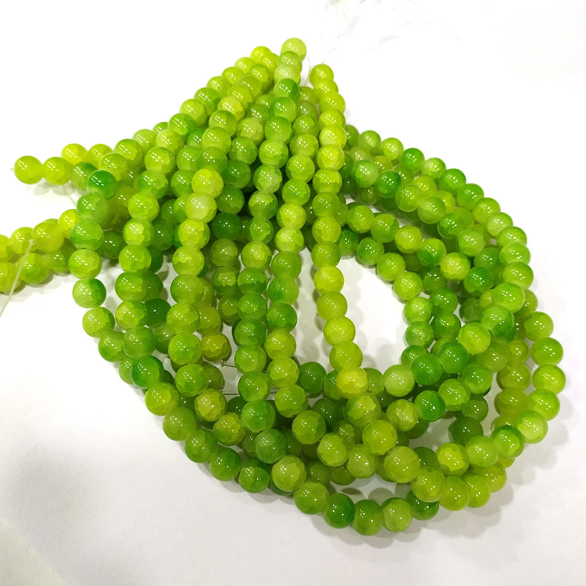 Contas de pedra preciosa artesanal natural, papagaio verde jade 8mm rondas para fabricação de jóias