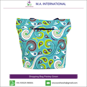 Sac de courses Paisley vert, tendance, grande quantité - Product Image 2