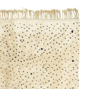 Beni ourain-Alfombra de lana anudada a mano, de algodón, color negro y Beige, muy suave, regalo único - Product Image 1