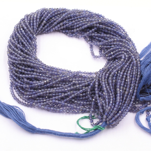 Iolite 2.5เป็น3มม. รูปร่าง rondelle ลูกปัดเหลี่ยมเพชรพลอยสีน้ำเงิน - Product Image 1