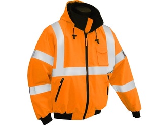 Sudadera con capucha Softshell DE SEGURIDAD reflectante de alta visibilidad, calentador de tráfico, ropa de trabajo de seguridad, uniforme con cremallera, camisa elegante - Product Image 5