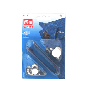 Prym 622211 Accessoires de couture Boutons en laiton antique personnalisés 17 mm sans couture pour jeans Lot de 8 - Product Image 3