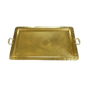 Silver Finished Designer Serving Tray Stainless Steel Hammered Square Food Fruit Egg <b>Bar</b> Restaurant Serving Tray Manufacturer - Product Image 3