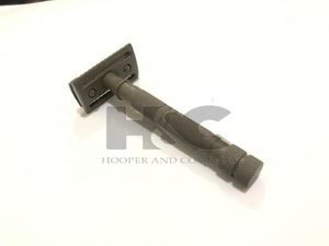 Maquinilla de afeitar de seguridad para hombre, maquinilla de afeitar de doble filo, de acero inoxidable gris, para afeitar clásico - Product Image 2