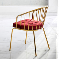 Meubles de salle à manger confortables, luxueux, modernes et minimalistes, en tissu velours, avec pieds en métal doré, pour appartement, atelier, hôtel