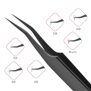Custom Logo Eyelash Tweezer Black Color Stainless Steel Lash Tweezer for Eyelash Extensions with Your Company Name or Logo - Product Image 4