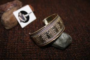 Woven Fancy Brass Cuff Bangle Bracelet Cufflinks or Cufflinks in <b>Unique</b> Design <b>for</b> Gifting <b>Women</b> in Etching Design Party <b>Gift</b> - Product Image 3