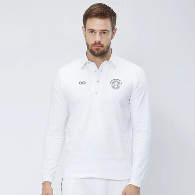 100% Polyester Mens Cricket Whites Two Way Stretch Full Sleeves Solid Polo Jersey wholesale bulk orders from India