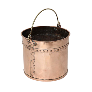 Deluxe Quality Coal Storage <b>Bucket</b> In Copper Coal <b>Bucket</b> With Handle For <b>Fire</b> Pit Tools And Accessories - Product Image 1