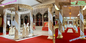 Mandap de mariage en cristal doré en spirale Nashville, meilleur mandap de mariage en fibre de cristal, mandap de mariage élégant en fibre de cristal en spirale NZ - Product Image 6