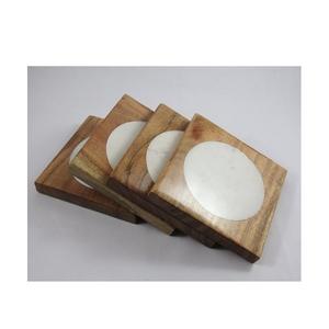 Sous-verres de luxe en marbre et bois noirs pour boissons restaurant cadeau de pendaison de crémaillère utiliser sous-verre produit Offre Spéciale - Product Image 3