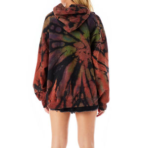 Vente en gros de sweats à capuche pour femmes de qualité supérieure personnalisés, respirants, teints dans la rue - Product Image 5