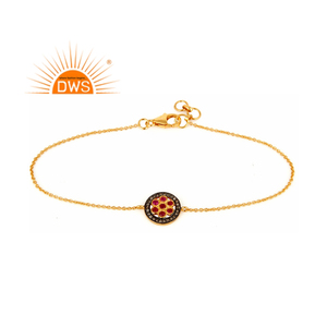 กำไลข้อมือเงินแท้ 925 คุณภาพสูง ประดับเพชรธรรมชาติและพลอยทับทิม ปี 2026 สำหรับผู้หญิง จากผู้ผลิตเครื่องประดับ - Product Image 1