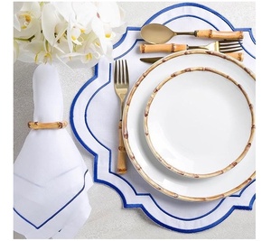 Set de napperon brodés floral, Set de serviettes de table et de table, en coton blanc, de luxe, pour le Restaurant, pour mariage, la maison - Product Image 1