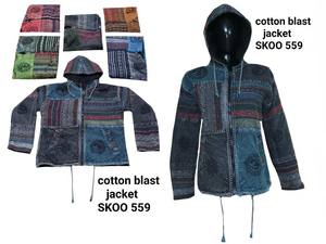 Men's Boho Hippie Stonewash Jacket 2021 Long Manufacturer Wholesaler Exporter Patchwork Cotton Filling Hoodie Coats - Product Image 3