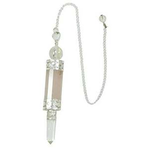 Pendule de guérison Reiki en pierre naturelle, pendule de cheville en Quartz Rose, générateur d'énergie - Product Image 2