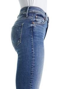 Vente en gros 100% coton jean droit pour femmes haute qualité respirant Streetwear fermeture éclair décontracté délavé pantalon extensible - Product Image 4