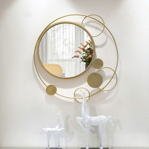 <b>Circle</b> Round <b>Mirror</b> Large Metal <b>Wall</b> Art Hanging Geometric Decoration - Product Image 1