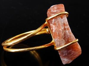 Anillo Ajustable de Cobre con Envoltura de Alambre, Chapado en Oro, con Piedra Solar Natural Pulida, Clásico, Certificado, Precio al por Mayor, Regalo para Ella - Product Image 3