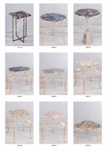 Mesa de centro, muebles modernos de mármol para sala de estar, decoración del hogar y la Oficina, parte superior de Color blanco y Base de Metal de Color dorado - Product Image 6