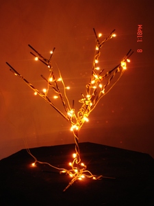 <b>Tree</b> Design Antique Brass Metal Golden with Multi Color <b>Lighting</b> Table Desk Lamp for Bedroom Living Room and Hotels Decorative - Product Image 3