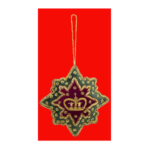Indian Zari Hand Embroidery Christmas Decor Ornament - Product Image 1