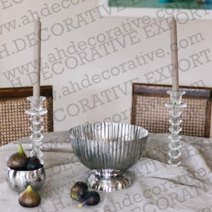 Florero decorativo de lujo para restaurante ecológico de boda tradicional de acero inoxidable pulido a mano con acabado plateado brillante - Product Image 4