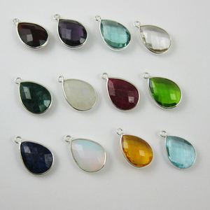 Handmade 12 Months <b>Birthstone</b> <b>Pendant</b> Necklace Fine Sterling Silver Jewelry Pear Shape Gemstone Gold Vintage Direct Factory - Product Image 1