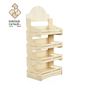 Espositore in legno di qualità EUROSUD CATALDI Made in Italy in betulla altezza 178 cm per negozi e supermercati. - Product Image 1