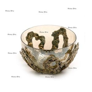 Customized Size Round Shape <b>Glass</b> & Aluminium Fruits Serving <b>Bowl</b> Latest Design <b>Dessert</b> <b>Bowl</b> at Cheap Price for Parties - Product Image 2