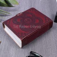 Journal en cuir imprimé de style vintage taille A3 carnet de voyage rechargeable en relief avec fermoir ensemble d'agenda à couverture rigide marron