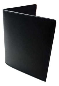 Cartera corta de cuero genuino estilo bohemio con bordado de cierre abierto y características RFID forro de poliéster caramelo para pasaportes - Product Image 3