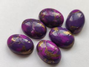 Cabochon ovale en cuivre violet Turquoise, ample, 15 pièces, plateau plat de 3x5mm à 10x14mm - Product Image 3