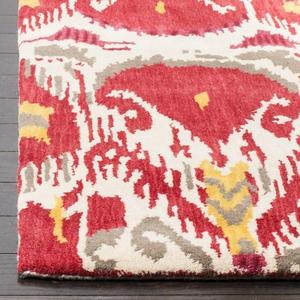 Hand Knotted Transitional Silk Wool Rug Carpet with Ikat Design Jaipur Heritage Ikat India Pattern for Prayer Room Use - Product Image 6
