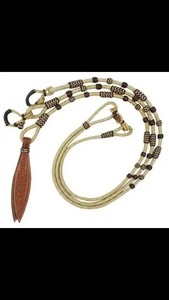 Montar a caballo Romal Reins Western Rawhide cuero genuino Romal Rein trenzado a mano logotipo personalizado equipo ecuestre al por mayor - Product Image 6