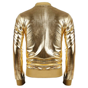 Veste bomber d'hiver pour homme en polyester et élasthanne, style tendance, coupe ajustée, respirante, séchage rapide, col en V, couleur personnalisée, logo personnalisé, vente en gros - Product Image 2