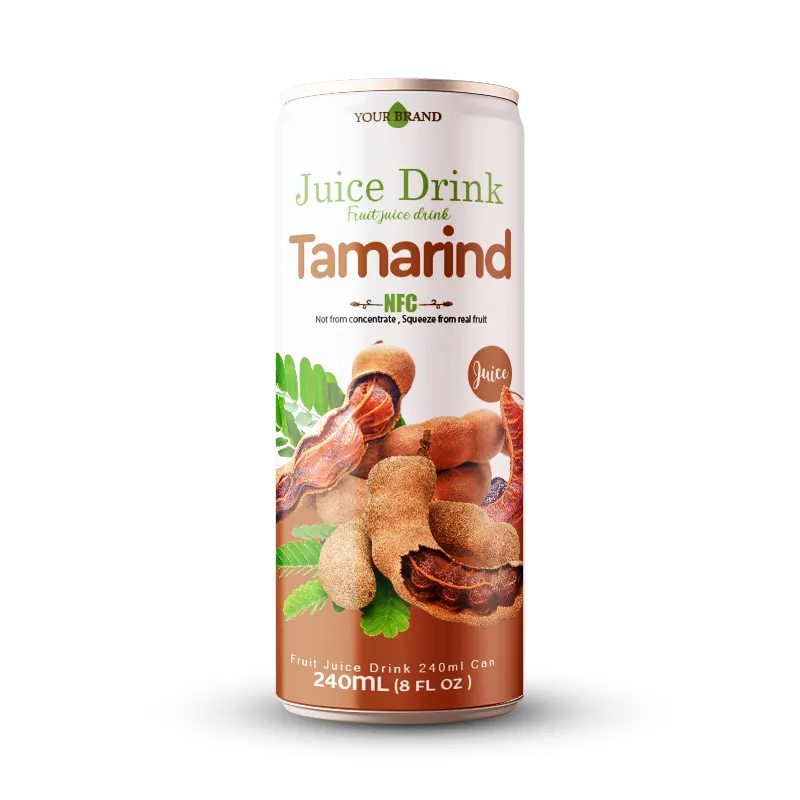 Pure jus de fruit soft drink oem 250ml Slim Aluminum can tamarind price fruit juice