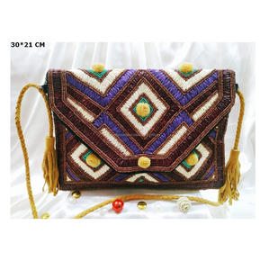 Pochette en raphia pour femme, pochette de soirée en vogue, fourre-tout de fête, style indien - Product Image 3