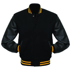 Personnalisé Haute Qualité Laine Corps En Cuir Véritable Manches Letterman Bomber Veste Varsity Vestes pour Hommes et Femmes - Product Image 3