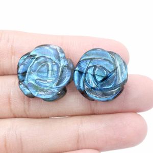 Hecho a mano azul llamativo labradorita tallado forma elegante cristal piedra preciosa flor Natural piedra - Product Image 1