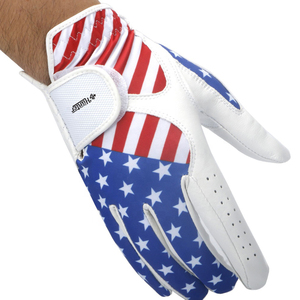 Gants de Golf pour homme, accessoire vestimentaire en cuir avec impression par Sublimation, drapeau américain et américain, Logo personnalisé, pour gaucher - Product Image 6