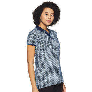 เสื้อนอกลำลองสำหรับผู้หญิงเสื้อโปโลระบายอากาศลายพื้น - Product Image 6