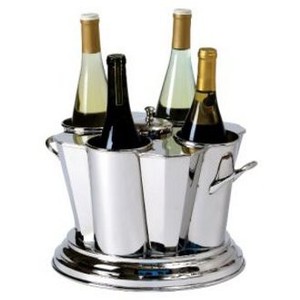 Refroidisseur à vin de haute qualité fabriqué à la main en Inde, plaqué nickel, poli brillant, style unique et haut de gamme, avec poignées - Product Image 6
