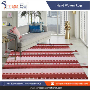 Nouveauté Tapis de sol indiens classiques 100% laine coton tissé à la main/tufté avec broderie technique voyage pique-nique approvisionnement en gros - Product Image 2