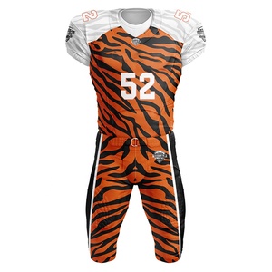 Uniformes de football américain personnalisés unisexes, chemises de football respirantes à manches courtes avec numéro imprimé et options de taille, ensembles vierges - Product Image 1