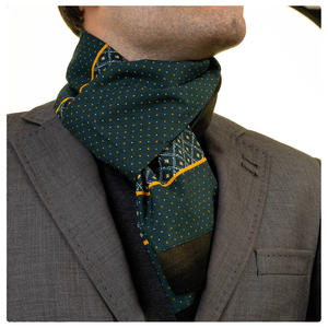 Bufanda de lana de lunares verdes para hombre para invierno - Product Image 1