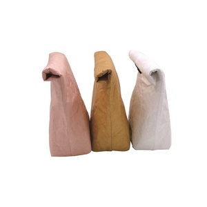 Sac à Lunch réutilisable avec Logo personnalisé, fourre-tout en papier Kraft - Product Image 4