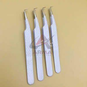 Pince à épiler professionnelle d'extension de cils en fibre d'acier inoxydable du prix de gros Logo personnalisé Conception durable - Product Image 2