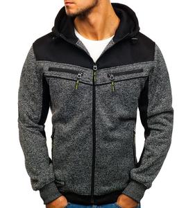 Sweat à capuche pour hommes 100% coton sweats surdimensionnés avec séchage rapide Logo personnalisé lignes dénudées style fermeture éclair vente en gros - Product Image 6
