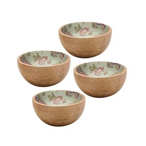 Juego de 2 cuencos de madera impresos para servir comida, uso de ensalada, cuencos de arroz, sopa y frutas de la mejor calidad - Product Image 5